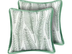 Set di 2 cuscini da esterno MEADOW Trama di piante 45 x 45 cm Verde