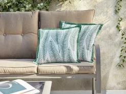 Set di 2 cuscini da esterno MEADOW Trama di piante 45 x 45 cm Verde
