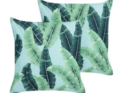 Set di 2 cuscini da esterno BOISSANO Trama di piante 45 x 45 cm Verde