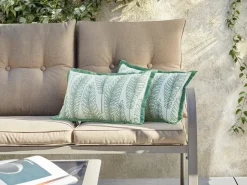 Set di 2 cuscini da esterno MEADOW Trama di piante 30 x 50 cm Verde