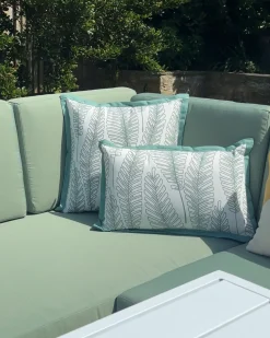 Set di 2 cuscini da esterno MEADOW Trama di piante 30 x 50 cm Verde