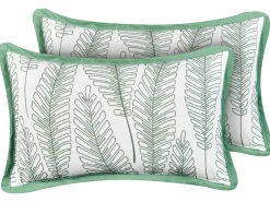 Set di 2 cuscini da esterno MEADOW Trama di piante 30 x 50 cm Verde