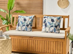 Set di 2 cuscini da esterno VEGLINO Trama di piante 45 x 45 cm Blu