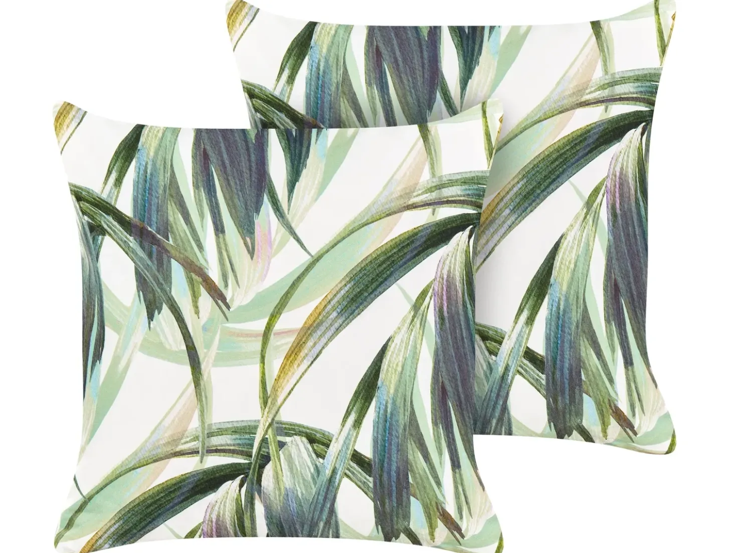 Set di 2 cuscini da esterno CALDERINA Trama di piante 45 x 45 cm Verde
