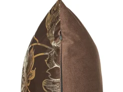 Set di 2 cuscini DAFFODIL Velluto 45 x 45 cm Marrone Trama floreale