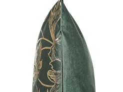 Set di 2 cuscini DAFFODIL Velluto 45 x 45 cm Verde smeraldo Trama floreale