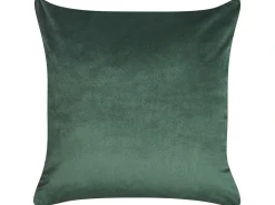 Set di 2 cuscini DAFFODIL Velluto 45 x 45 cm Verde smeraldo Trama floreale