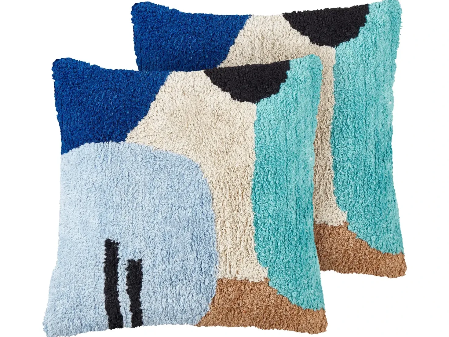 Set di 2 cuscini DAHLIA Cotone 45 x 45 cm Multicolore Trama geometrica