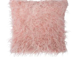 Set di 2 cuscini DAISY Finta pelliccia 45 x 45 cm Rosa Tinta unita