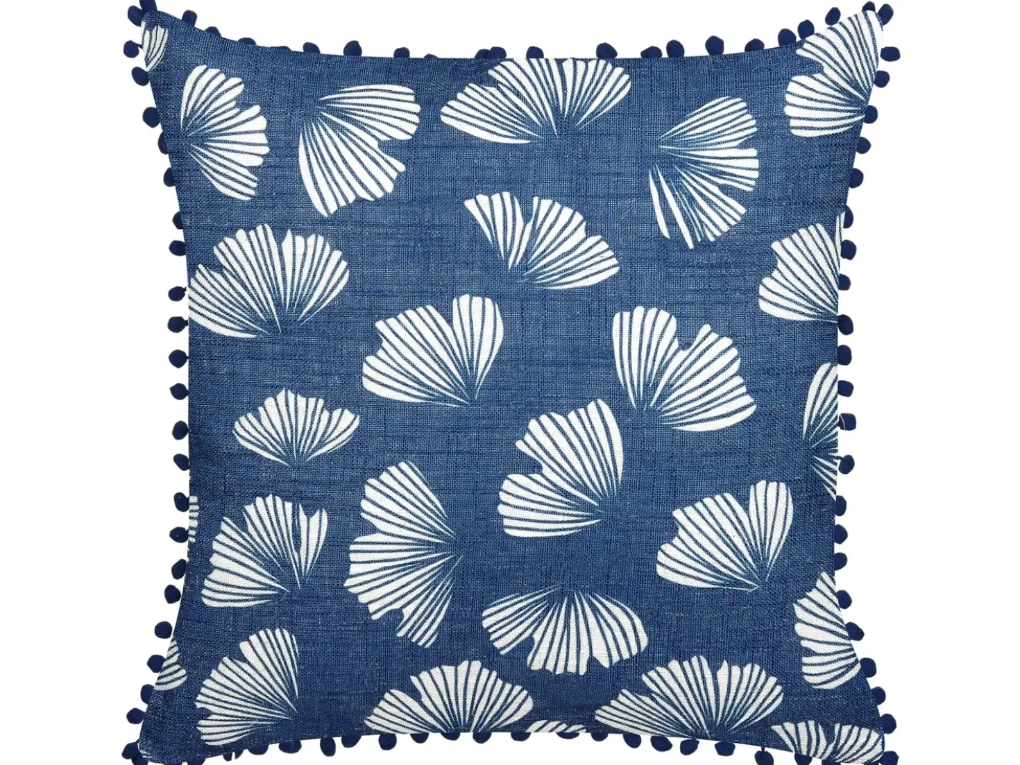 Set di 2 cuscini DANDELION 45 x 45 cm Blu scuro Trama di piante