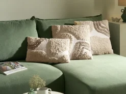 Set di 3 cuscini decorativi ALSTONIA Cotone 30 x 50 cm 45 x 45 cm Beige Trama astratta