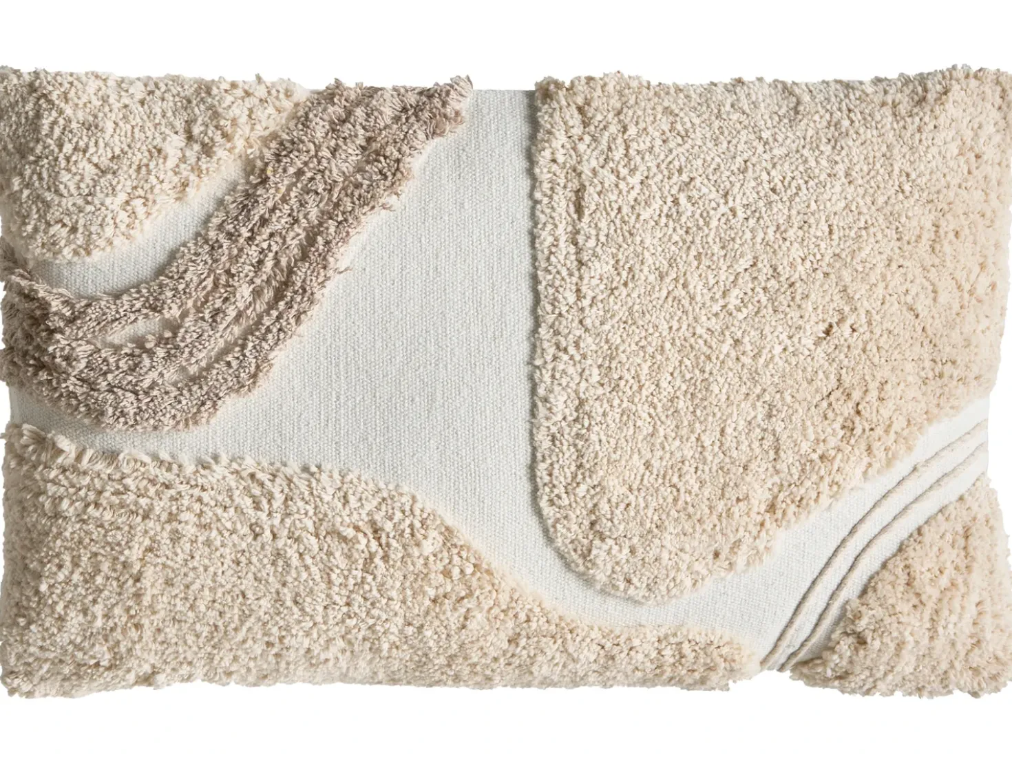Set di 3 cuscini decorativi ALSTONIA Cotone 30 x 50 cm 45 x 45 cm Beige Trama astratta