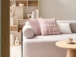 Set di 3 cuscini decorativi PENTACE Cotone 30 x 50 cm 45 x 45 cm Rosa Tinta unita