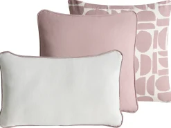 Set di 3 cuscini decorativi PENTACE Cotone 30 x 50 cm 45 x 45 cm Rosa Tinta unita