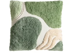 Set di 3 cuscini decorativi ALSTONIA Cotone 30 x 50 cm 45 x 45 cm Verde Trama astratta
