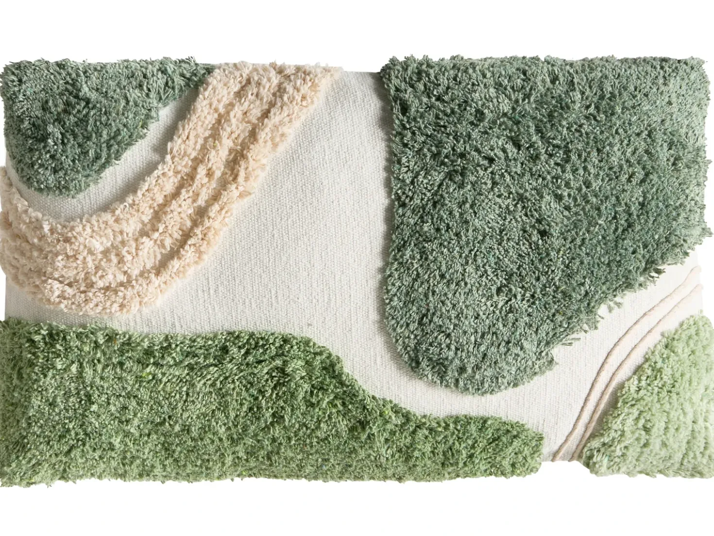 Set di 3 cuscini decorativi ALSTONIA Cotone 30 x 50 cm 45 x 45 cm Verde Trama astratta