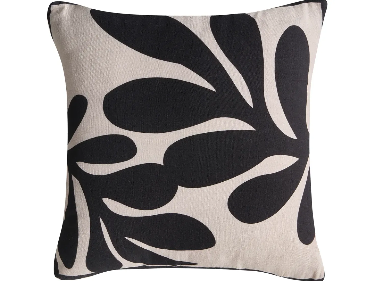 Set di 3 cuscini decorativi MERBAU Cotone 45 x 45 cm Nero/Beige Trama astratta