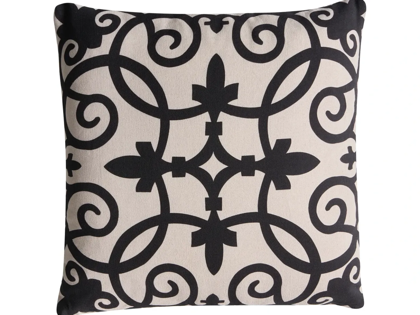 Set di 3 cuscini decorativi MERBAU Cotone 45 x 45 cm Nero/Beige Trama astratta
