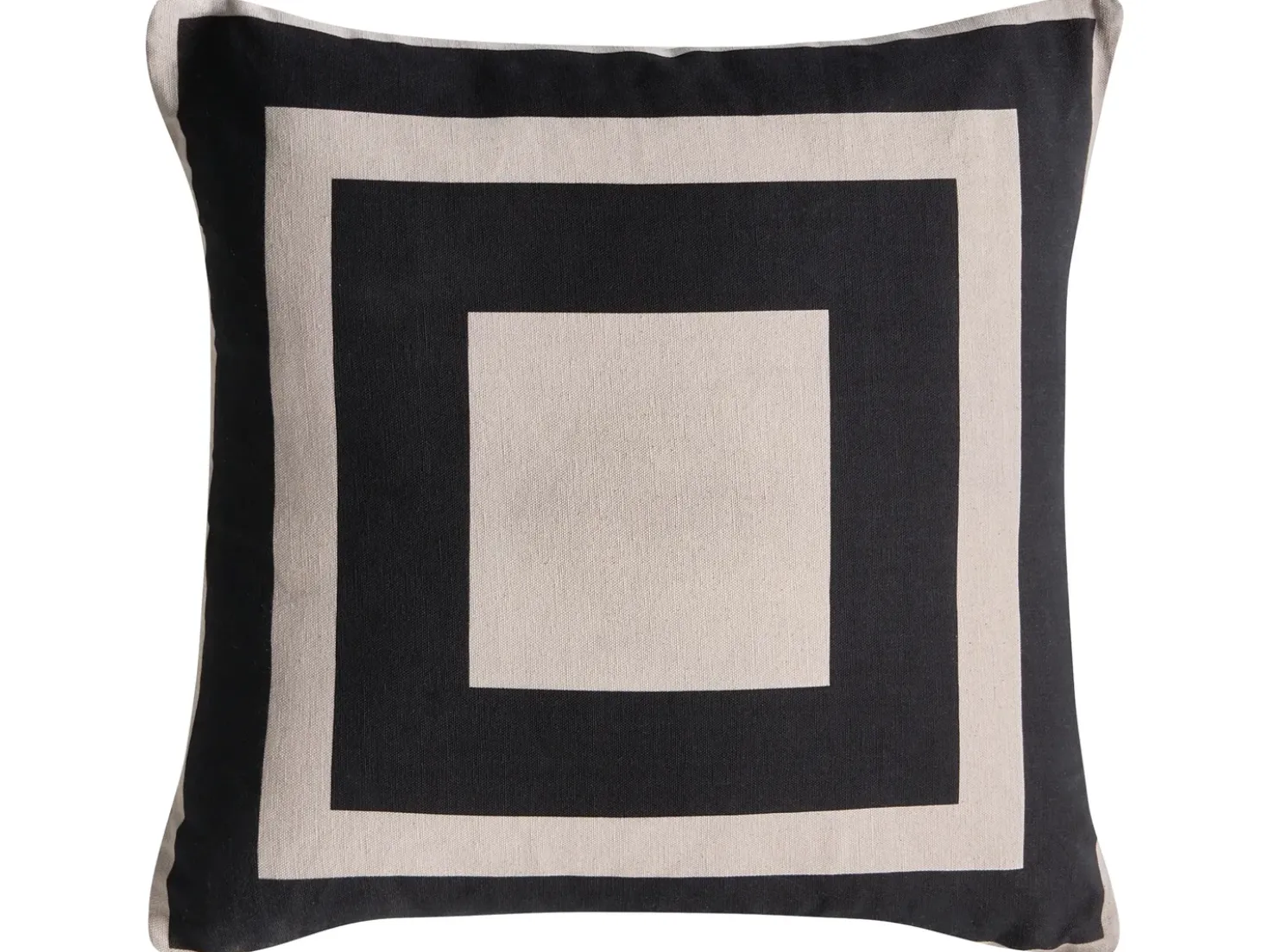 Set di 3 cuscini decorativi MERBAU Cotone 45 x 45 cm Nero/Beige Trama astratta