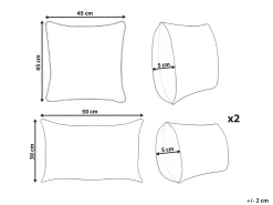 Set di 3 cuscini decorativi VATICA Velluto 30 x 50 cm 45 x 45 cm Multicolore Tinta unita