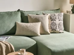 Set di 3 cuscini decorativi MYRISTICA Cotone 30 x 50 cm 45 x 45 cm Beige Trama floreale