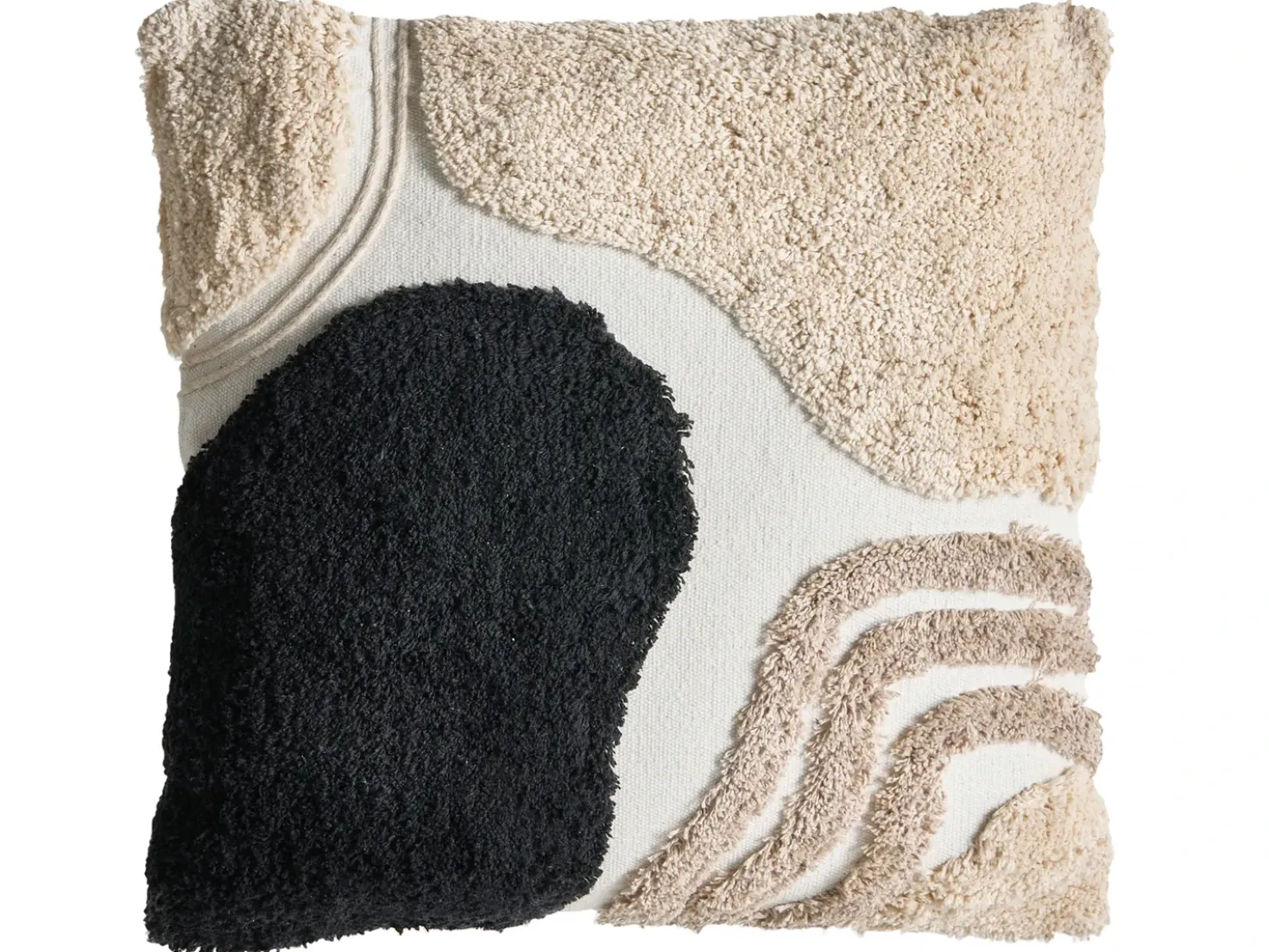 Set di 3 cuscini decorativi ALSTONIA Cotone 30 x 50 cm 45 x 45 cm Nero Trama astratta