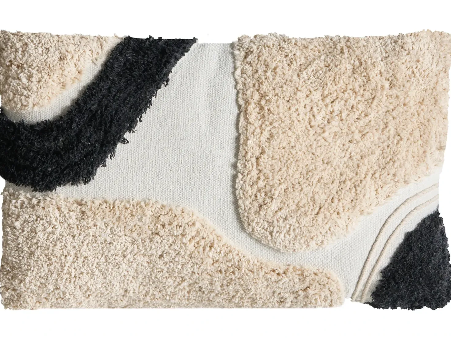 Set di 3 cuscini decorativi ALSTONIA Cotone 30 x 50 cm 45 x 45 cm Nero Trama astratta