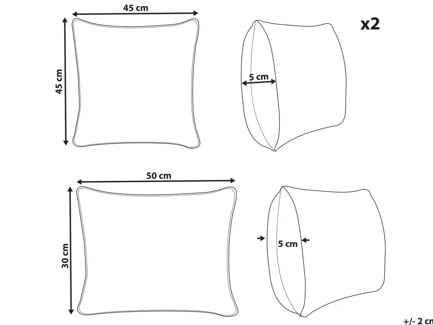 Set di 3 cuscini decorativi ALSTONIA Cotone 30 x 50 cm 45 x 45 cm Nero Trama astratta