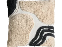 Set di 3 cuscini decorativi ALSTONIA Cotone 30 x 50 cm 45 x 45 cm Nero Trama astratta