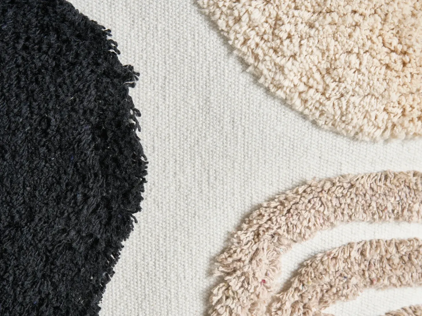 Set di 3 cuscini decorativi ALSTONIA Cotone 30 x 50 cm 45 x 45 cm Nero Trama astratta
