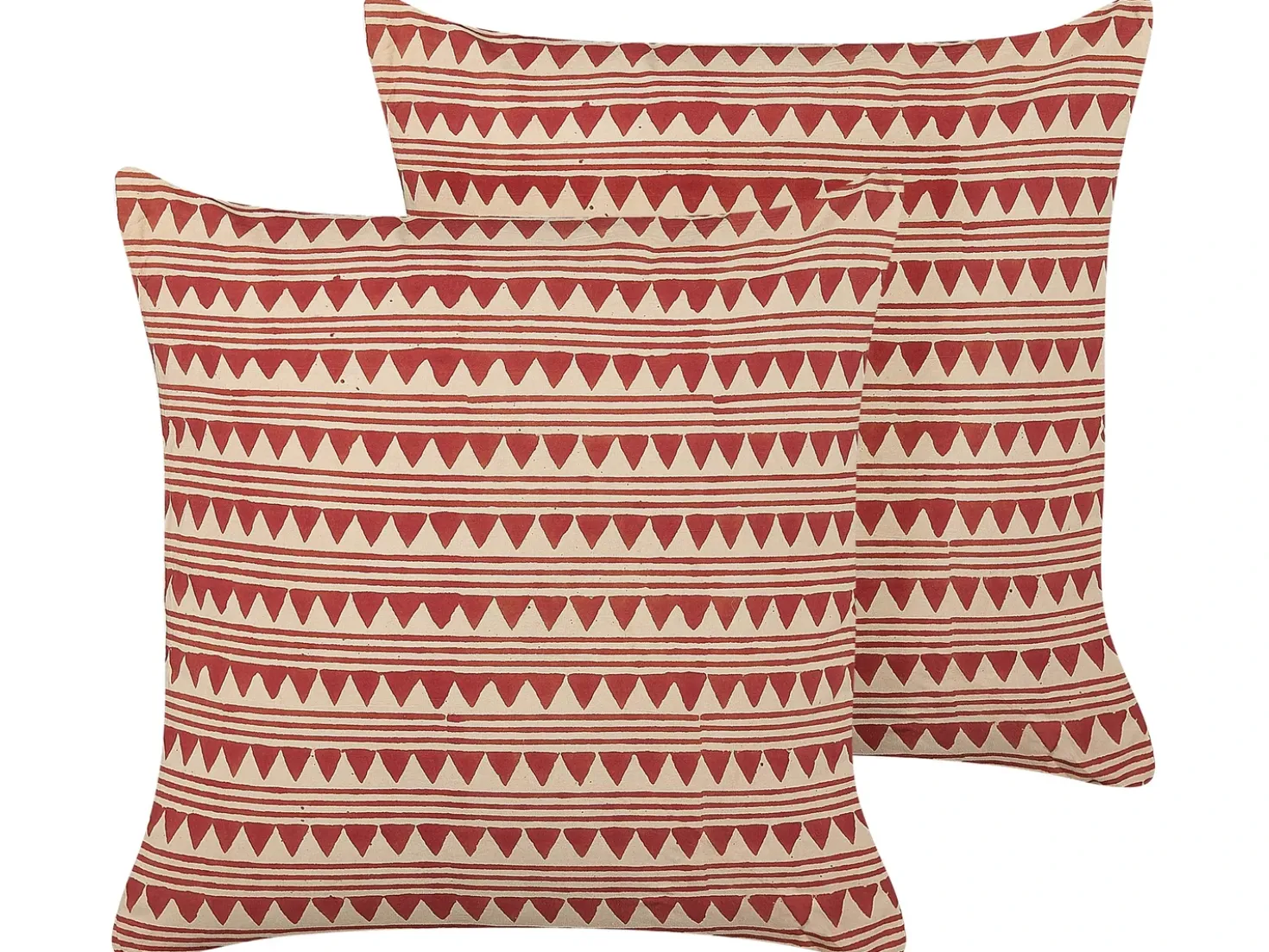 Set di 2 cuscini DEGLUPTA Cotone 45 x 45 cm Rosso Trama Chevron