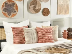 Set di 2 cuscini DEGLUPTA Cotone 45 x 45 cm Rosso Trama Chevron
