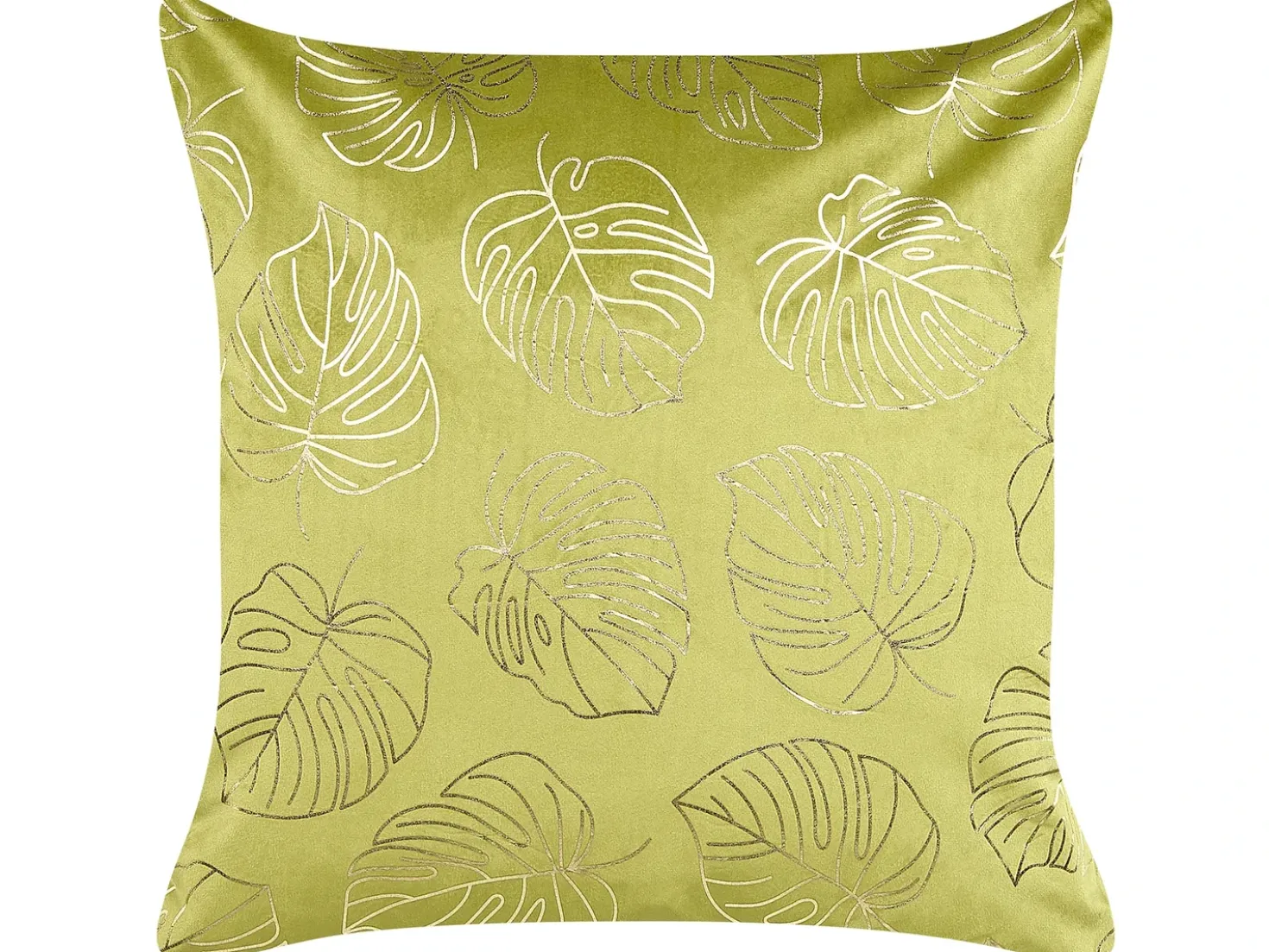 Set di 2 cuscini DELICIOSA Velluto 45 x 45 cm Verde chiaro Trama di piante