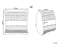 Set di 2 cuscini DEWBERRY Cotone 45 x 45 cm Blu Trama geometrica