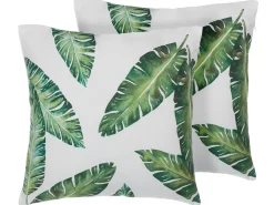 Set di 2 cuscini DIANELLA 45 x 45 cm Verde scuro Trama di piante