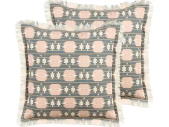 Set di 2 cuscini DIANTHUS 60 x 60 cm Multicolore Trama geometrica