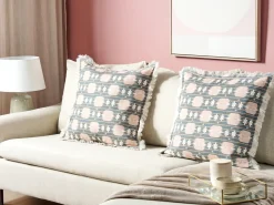 Set di 2 cuscini DIANTHUS 60 x 60 cm Multicolore Trama geometrica