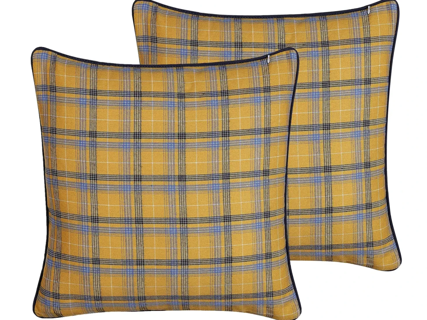Set di 2 cuscini DICENTRA 45 x 45 cm Giallo Trama a scacchi