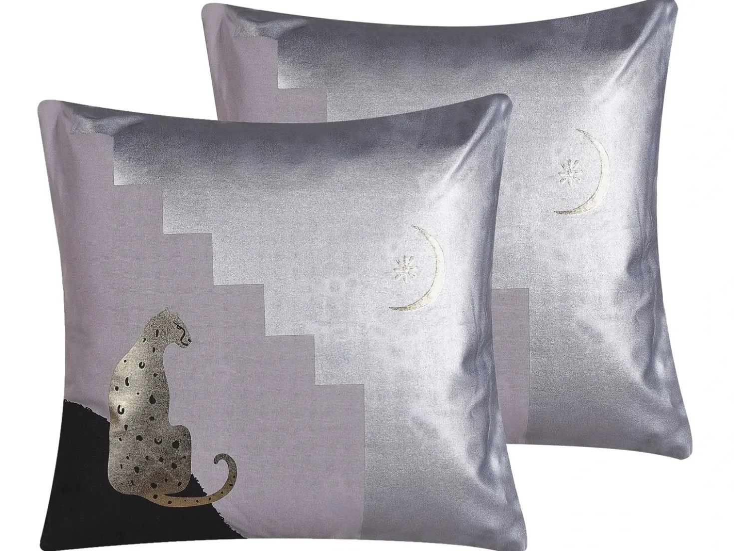 Set di 2 cuscini DIGITALIS Cotone 45 x 45 cm Grigio Trama astratta