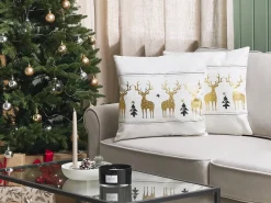 Set di 2 cuscini DONNER Cotone 45 x 45 cm Bianco Modello natalizio