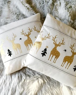 Set di 2 cuscini DONNER Cotone 45 x 45 cm Bianco Modello natalizio
