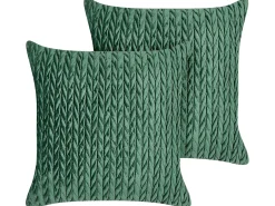 Set di 2 cuscini ECLIPTA 45 x 45 cm Verde Tinta unita
