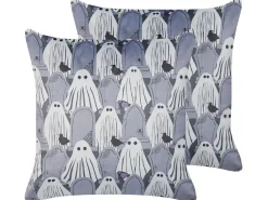 Set di 2 cuscini FANATE Velluto 45 x 45 cm Grigio Trama astratta