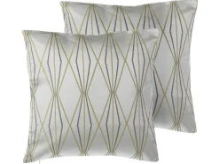 Set di 2 cuscini FENNEL 45 x 45 cm Bianco Trama geometrica