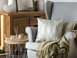 Set di 2 cuscini FENNEL 45 x 45 cm Bianco Trama geometrica