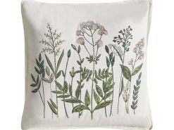 Set di 2 cuscini FERNA Cotone 45 x 45 cm Bianco/Beige Trama floreale