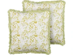 Set di 2 cuscini FILIX Cotone 45 x 45 cm Verde Trama floreale
