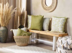 Set di 2 cuscini FILIX Cotone 45 x 45 cm Verde Trama floreale