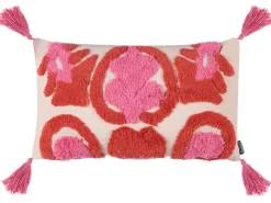 Set di 2 cuscini FRAKSINUS Cotone 30 x 50 cm Rosa Trama geometrica