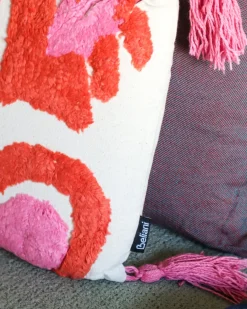 Set di 2 cuscini FRAKSINUS Cotone 30 x 50 cm Rosa Trama geometrica